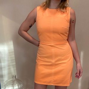 French Connection Orange Denim Mini Dress